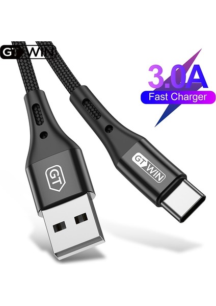 Gtwın USB C Tipi Kablo 3 M Xiaomi Samsung Huawei Için USB C 3A Hızlı Şarj Cep Telefonu C Tipi Veri Şarj USB Kablosu Şarj Cihazı (Yurt Dışından)