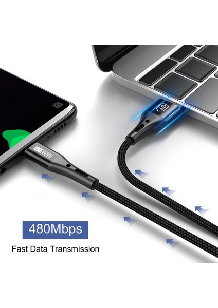 Gtwın USB C Tipi Kablo 3 M Xiaomi Samsung Huawei Için USB C 3A Hızlı Şarj Cep Telefonu C Tipi Veri Şarj USB Kablosu Şarj Cihazı (Yurt Dışından)