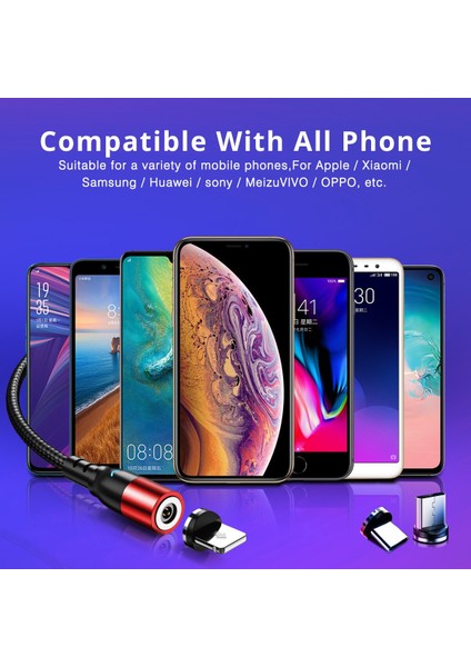 LED Manyetik USB Kablosu Hızlı Şarj Tipi C Kablo Mıknatıs Şarj Cihazı Mikro USB Kablosu Cep Telefonu USB Kablosu IPHONE13 Pro Max (Yurt Dışından) indirimleri