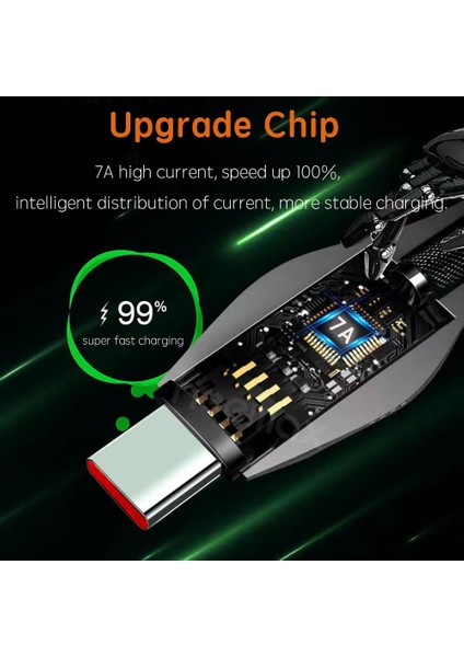 7A USB C Tipi Kablo 66W Huawei P50 PRO100W Onur 50 Pro Için Hızlı Şarj Kablosu Usb-C Şarj Kablosu Samsung Xiaomi iPhone Için (Yurt Dışından)