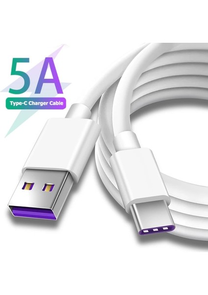 5A Hızlı Şarj USB C Kablo Tel Cep Telefonu Şarj Kablosu Veya Samsung Xiaomi Huawei P30 Pro Tip C Veri Şarj Kablosu Kablosu (Yurt Dışından)