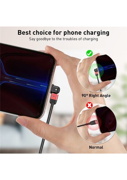 Gtwın USB Tip C 90 Derece Hızlı Şarj Tipi C Kablo Xiaomi Mi 11 Mi 10 Cep Telefonu Veri Kablosu Samsung S10 S9 Kablo 2 M (Yurt Dışından)