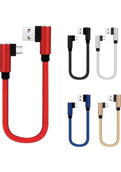 0.25M 90 Derece USB Veri Şarj Aleti Kablosu Akıllı Tablet Telefon Için Tip C Mikro USB Samsung Huawei Xiaomi Telefon Için Kısa Kablo Şarjı (Yurt Dışından)