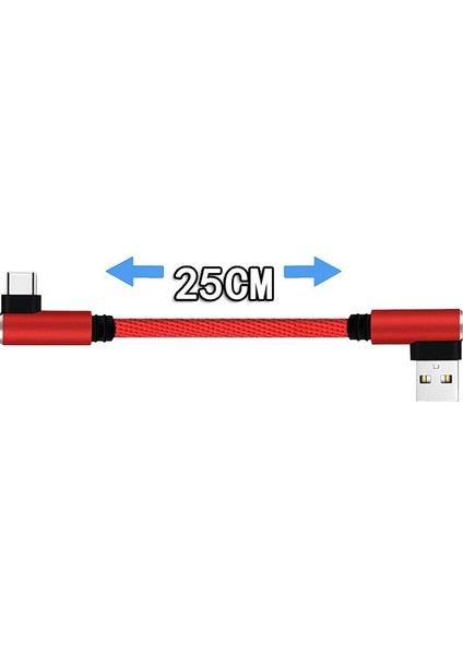 0.25M 90 Derece USB Veri Şarj Aleti Kablosu Akıllı Tablet Telefon Için Tip C Mikro USB Samsung Huawei Xiaomi Telefon Için Kısa Kablo Şarjı (Yurt Dışından) indirimleri