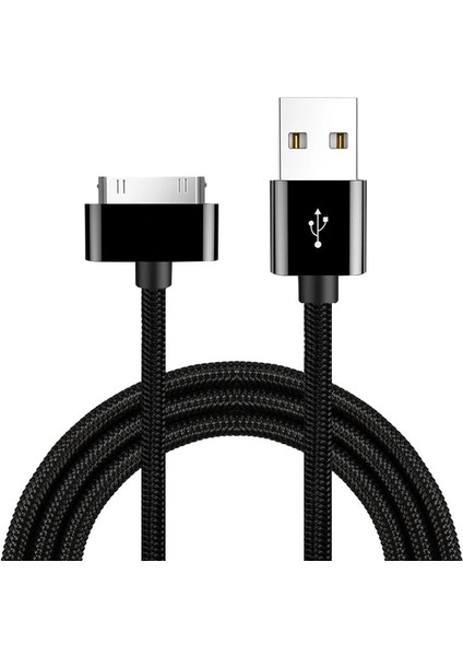 Hızlı Şarj Kablosu iPhone 4 4s iPad 2 3 Ipod 30 Pin Naylon Örgülü Tel Metal Fiş Veri Aktarımı Sync USB Şarj Adaptörü (Yurt Dışından)