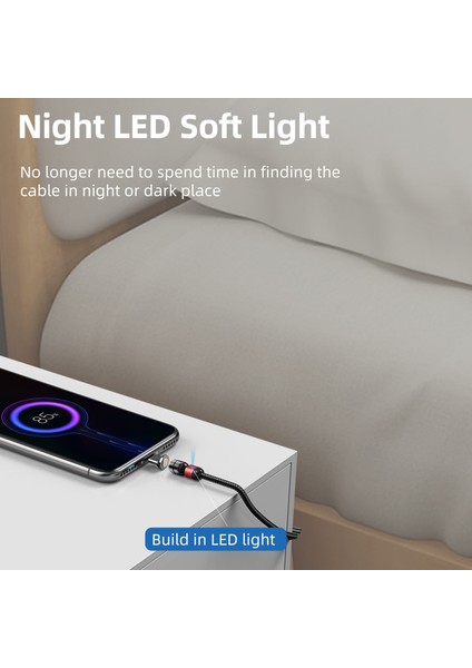 Gtwın 3A LED Manyetik Kablo C Tipi Kablo Mikro USB C Süper Hızlı Şarj Kablosu iPhone 13 12 Pro Max Xiaomi Samsung Veri Hattı (Yurt Dışından)