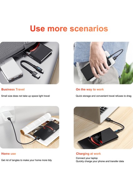 Tip C Mikro USB Kablosu 25 cm LED Kısa Hızlı Şarj Ios Samsung Xiaomi Huawei Android Telefon Sync Veri Kablosu USB Adaptör Kablosu (Yurt Dışından)