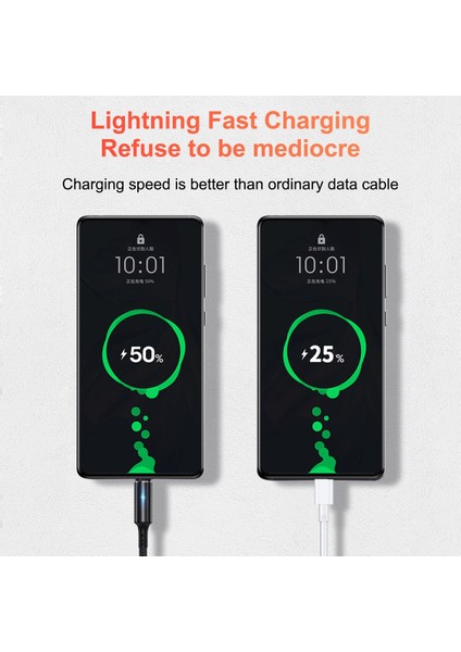 Tip C Mikro USB Kablosu 25 cm LED Kısa Hızlı Şarj Ios Samsung Xiaomi Huawei Android Telefon Sync Veri Kablosu USB Adaptör Kablosu (Yurt Dışından)