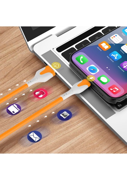 Yumuşak Silikon USB Kablosu iPhone 14 13 12 11 Pro Max Xr Xs 8 7 3A Hızlı Şarj Cep Telefonları Şarj Aleti Kablosu Veri Kablosu Tel 2 M (Yurt Dışından) modelleri