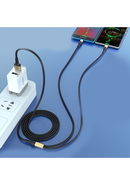 Ikisi Bir Arada Yalnızca Şarj Kablosu Çift Mikro USB Veri Kablosu 120 cm Telefonlar Için Hızlı Şarj Kablosu (Yurt Dışından) fırsatları