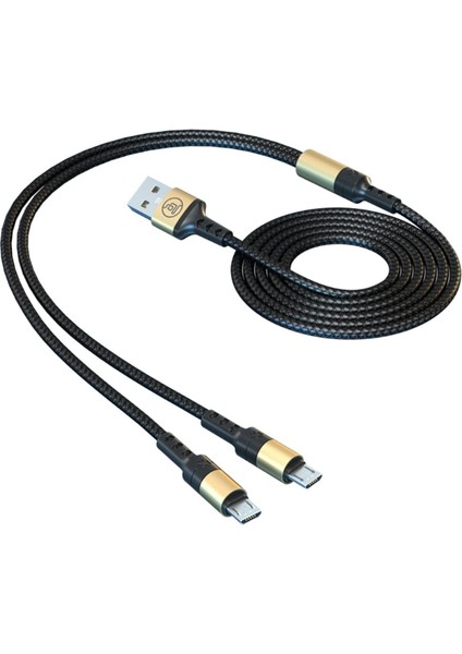 Ikisi Bir Arada Yalnızca Şarj Kablosu Çift Mikro USB Veri Kablosu 120 cm Telefonlar Için Hızlı Şarj Kablosu (Yurt Dışından) indirimleri