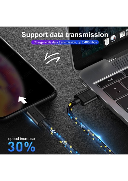 Mikro USB Kablosu Hızlı Şarj Mikro USB Kablosu Samsung Xiaomi Huawei Android Telefon Şarj Cihazı 0.5/1/2/3 M Mikro USB Şarj Kablosu (Yurt Dışından)
