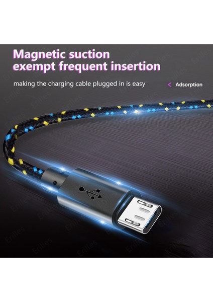 Mikro USB Kablosu Hızlı Şarj Mikro USB Kablosu Samsung Xiaomi Huawei Android Telefon Şarj Cihazı 0.5/1/2/3 M Mikro USB Şarj Kablosu (Yurt Dışından)