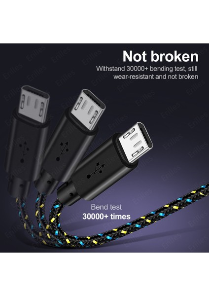 Mikro USB Kablosu Hızlı Şarj Mikro USB Kablosu Samsung Xiaomi Huawei Android Telefon Şarj Cihazı 0.5/1/2/3 M Mikro USB Şarj Kablosu (Yurt Dışından)