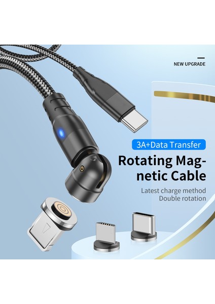 Gtwın Yeni 60W Pd Hızlı Şarj Kablosu USB C Tipi C Mikro Manyetik Veri Kabloları iPhone Şarj Kablosu Macbook Dizüstü Bilgisayar Için (Yurt Dışından)