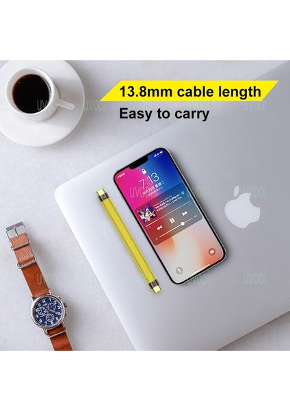 Uvooı Sarı USB 4.0 Thunderbolt 3 Tip C Şarj Kablosu Pd 100W 5A Hızlı Şarj Kablosu USB C Şarj Cihazı 4K @ 60Hz 40GBPS Veri Kablosu (Yurt Dışından)