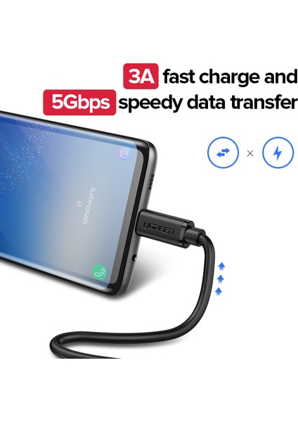 Ugreen USB C Uzatma Kablosu 50CM Erkek - Dişi Tip C Uzatma Kablosu Thunderbolt 3 Nintendo Switch, MacBook Pro, Google Pixel 3 2 Xl, Samsung Galaxy S10 S9 S8 Plus Note 8 Için Uyumlu (Yurt Dışından)