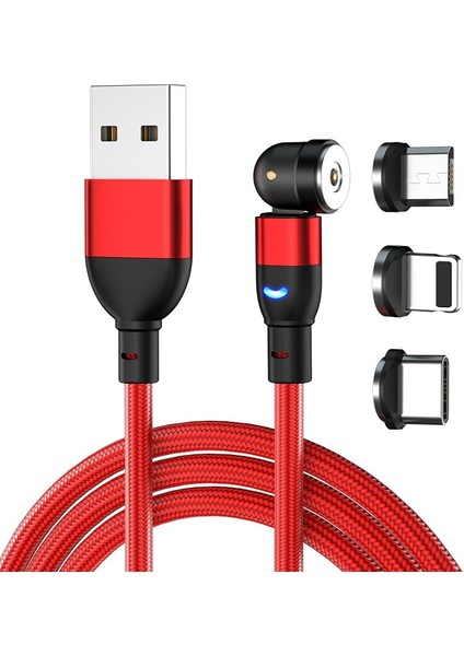 540 Derece Döndür Manyetik USB Kablosu iPhone Şarj Cihazı Tip C USB C Kablosu Xiaomi Mıknatıs Şarj Mikro USB Uzatma Kablosu (Yurt Dışından)