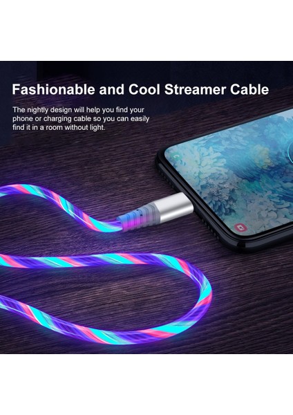 7A 100W Akış Aydınlık USB C Tipi Kablo Huawei P50 Onur 3A Hızlı Şarj USB C Şarj Veri Kablosu Xiaomi Samsung iPhone Için (Yurt Dışından)