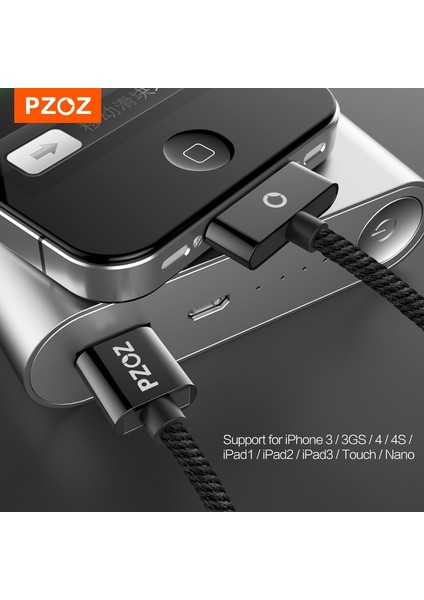 Pzoz USB Kablosu Hızlı Şarj Cihazı 30 Pin Şarj Adaptörü Kablosu Şarj Verileri iphone 4 S 4 S 3gs iPad 2 3 Ipod Nano 1 Itouch Adaptörü (Yurt Dışından)