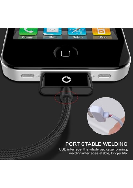 Pzoz USB Kablosu Hızlı Şarj Cihazı 30 Pin Şarj Adaptörü Kablosu Şarj Verileri iphone 4 S 4 S 3gs iPad 2 3 Ipod Nano 1 Itouch Adaptörü (Yurt Dışından) modelleri
