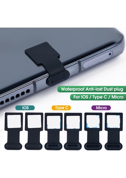 Kayıpsız Silikon Telefon Toz Fişi - Şarj Bağlantı Noktası Tip-C Mirco USB Şarj Bağlantı Noktası Toz Tıkaçları Koruyucu - iPhone Için Toz Geçirmez Kapak (Yurt Dışından)