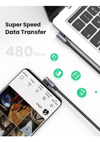 Ugreen Usb-C - Usb-C Kablosu 90 Derece 100W Pd Apple MacBook Pro Air Için Hızlı Şarj Kablosu Huawei Matebook iPad Pro 2020 Chromebook Pixel 4 Xl Samsung Galaxy S20 S10 Not 10 Anahtarı (Yurt Dışından) fırsatları