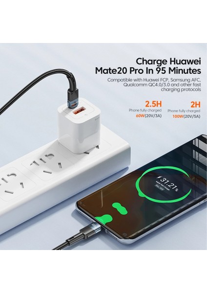 Essager 100 W USB Tip C USB C Kablosu Usb-C Pd Hızlı Şarj Şarj Kablosu Kablosu Macbook Samsung Xiaomi Tip-C Usbc Kablosu (Yurt Dışından)