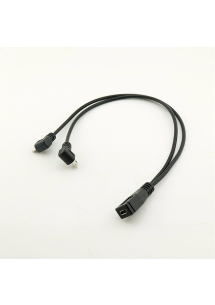 Adet Mikro USB 2.0 5 Pin Dişi Çift 2x Erkek Splitter Y Açılı Veri Şarj Cihazı Şarj Kablosu Kablosu Telefon Cep Telefonu Için 30CM (Yurt Dışından)