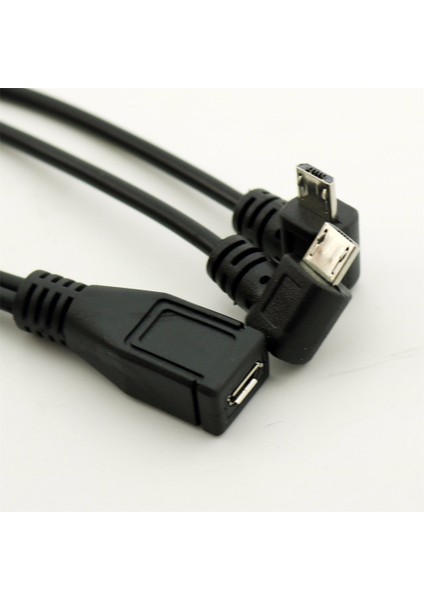 Adet Mikro USB 2.0 5 Pin Dişi Çift 2x Erkek Splitter Y Açılı Veri Şarj Cihazı Şarj Kablosu Kablosu Telefon Cep Telefonu Için 30CM (Yurt Dışından) modelleri