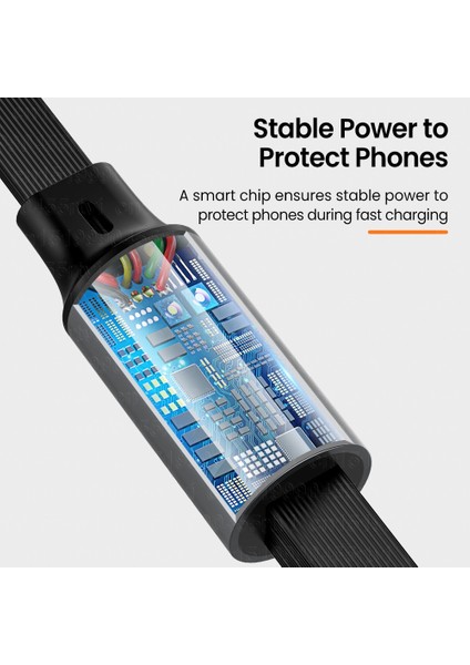 3in1 Geri Çekilebilir 6A 100 W USB Kablosu iPhone 14 13 12 Pro Max USB 8 Pin/tip C/mikro Hızlı Şarj Kablosu Için Huawei Veri Kablosu (Yurt Dışından)