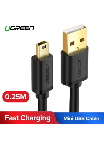 Ugreen Mini USB Kablosu USB 2.0 Tip A'dan Mini B'ye Kablo Erkek Kablosu Gopro Hero 3+ Hero Hd Ps3 Denetleyici Telefonları Mp3 Çalarlar Vb. (Yurt Dışından)