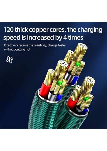 100W 3'ü 1 Arada Süper Şarj Kablosu 6A Mikro USB C Tipi Hızlı Şarj Cihazı C Tipi Kablo Veri Kablosu iPhone Samsung Xiaomi Huawei Için (Yurt Dışından)