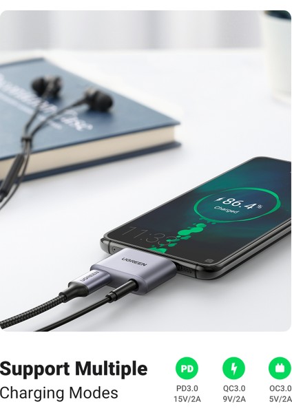 Ugreen USB C - Aux Kablo Adaptörü Tip C 3.5mm Aux Kulaklık Dönüştürücü Dac Çip Pd Qc Şarj iPad Pro 2020,2018, Huawei P20 Pro Samsung S20 Fe, S20, S20 +, S20 Ultra, S10, Piksel 4 (Yurt Dışından)