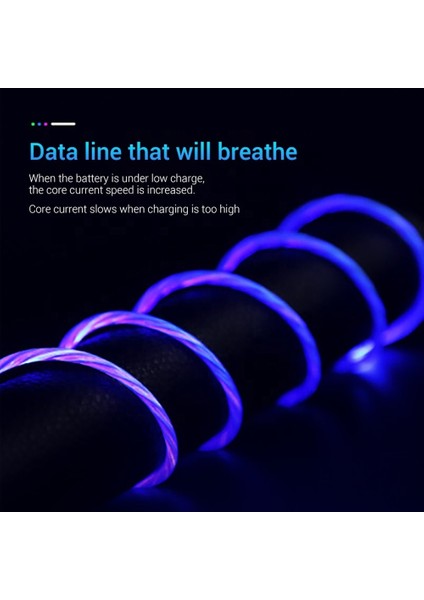Manyetik Işıklı Aydınlatma Kablosu Mikro USB Tip C Kablo iPhone Samsung Xiaomi LED Akış Işığı Manyetik Şarj Cihazı Hızlı Şarj (Yurt Dışından) modelleri
