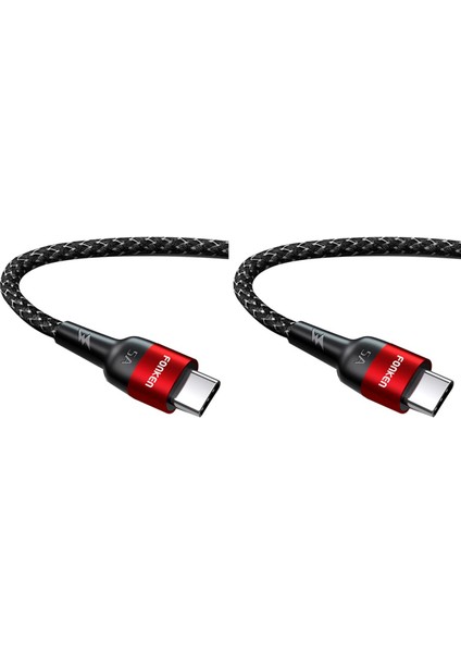 Fonken 2x 5A USB C Tipi Kablo Süper Şarj 40 W USB C Tel Şarj Cihazı C Tipi 0.3 M Samsung Huawei Xiaomi Hızlı Şarj Kabloları (Yurt Dışından)