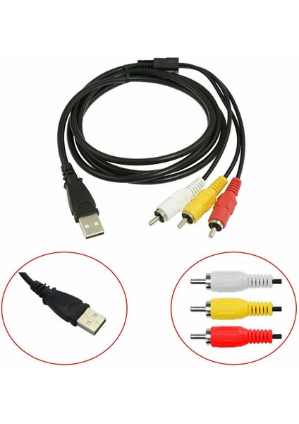 Rca Erkek - USB Dişi Aux Ses Video Kamera Adaptörü Av Dönüştürücü Kablosu (Yurt Dışından)