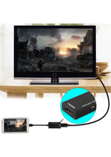 Mikro USB - HDMI Adaptör Kablosu Dönüştürücü Adaptör Mini Displayport - HDMI (Yurt Dışından)