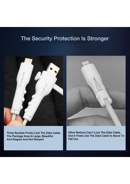 (Iphone Kablosu Için) Bluewow Orijinal Veri Hattı Koruyucusu iPhone USB Şarj Kablosu Tasarrufu Tel Sarıcı Koruma Yumuşak Silikon Kablo Koruyucu Aracı (Yurt Dışından) fiyatları
