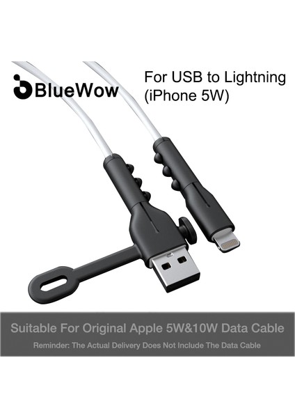 (Iphone Kablosu Için) Bluewow Orijinal Veri Hattı Koruyucusu iPhone USB Şarj Kablosu Tasarrufu Tel Sarıcı Koruma Yumuşak Silikon Kablo Koruyucu Aracı (Yurt Dışından) modelleri