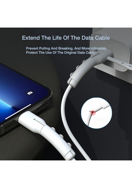 (Iphone Kablosu Için) Bluewow Orijinal Veri Hattı Koruyucusu iPhone USB Şarj Kablosu Tasarrufu Tel Sarıcı Koruma Yumuşak Silikon Kablo Koruyucu Aracı (Yurt Dışından) fırsatları