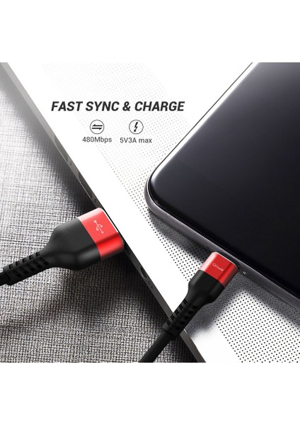 Qgeem USB Tip C Kablo Usb-C Cep Telefonu Hızlı Şarj USB Şarj Aleti Kablosu Samsung Galaxy S9 Huawei Mate 20 Xiaomi USB Tip-C (Yurt Dışından)