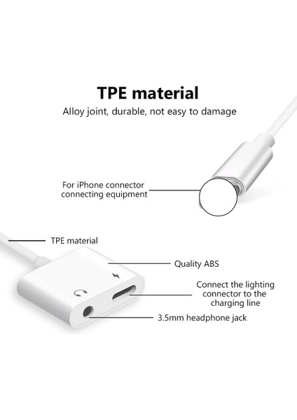 Çift Aydınlatma Ses Adaptörü IPhone Xs Max Xr x 8 Artı 3.5mm Jack Kulaklık Şarj Aux 2 In 1 Splitter Ios 11 12 (Yurt Dışından)