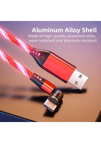 Aufu Glow LED Aydınlatma Manyetik Mikro USB Tip C Kablo Aydınlık Mıknatıs Kablosu USB Şarj Aleti Kablosu iPhone 12 11 Huawei Xiaomi (Yurt Dışından) indirimleri