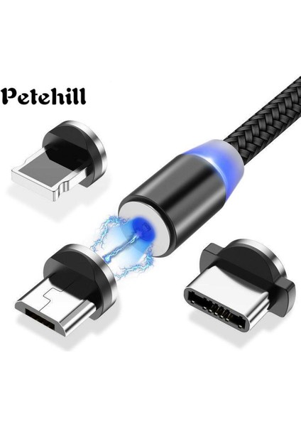 Olaf 2 M Manyetik Mikro USB Kablosu iPhone Samsung Android Cep Telefonu Için Hızlı Şarj USB C Tipi Kablo Mıknatıs Şarj Cihazı Tel Kablosu (Yurt Dışından)