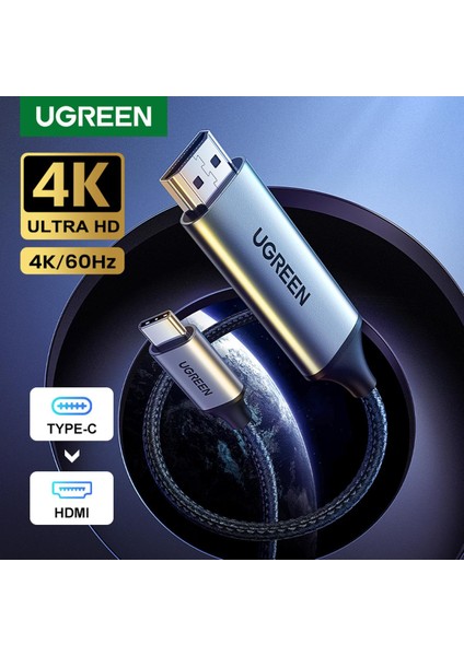 Ugreen USB C HDMI Kablosu Tip C - HDMI Thunderbolt 3 Dönüştürücü MacBook Huawei Mate 30 Pro Için Usb-C HDMI Adaptörü USB Tip-C HDMI (Yurt Dışından)