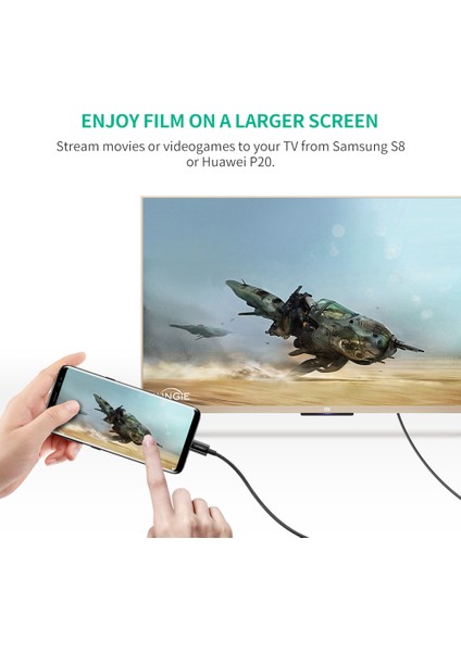 Ugreen USB C HDMI Kablosu Tip C - HDMI Thunderbolt 3 Dönüştürücü MacBook Huawei Mate 30 Pro Için Usb-C HDMI Adaptörü USB Tip-C HDMI (Yurt Dışından)