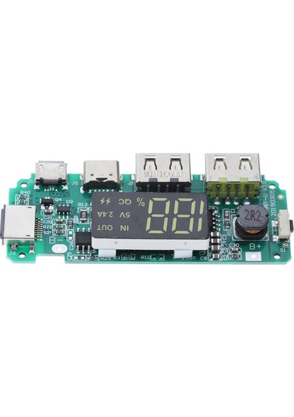 LED Çift USB Mikro Tip-C Mobil Güç Şarj Kartı USB Devre Koruma Jeti (Yurt Dışından)