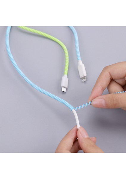 1.2 M Renkli Telefon Kablosu Halat Koruyucu Anti-Break Yay Koruma Halatı USB Şarj Kablosu Kulaklık Veri Bobin Sarıcı (Yurt Dışından) fiyatları