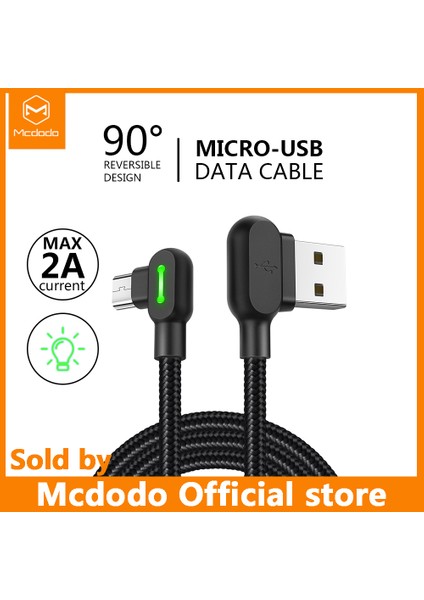 Mcdodo 1.8m 90°dirsek Derece Tasarım Yıldırım/tip-C/mikro USB Oyun Kablosu iphone ipad Ipod/huawei Xiaomi Samsung Vivo Oppo (Yurt Dışından) fiyatları